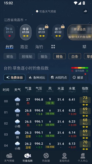 钓鱼天气预报手机版